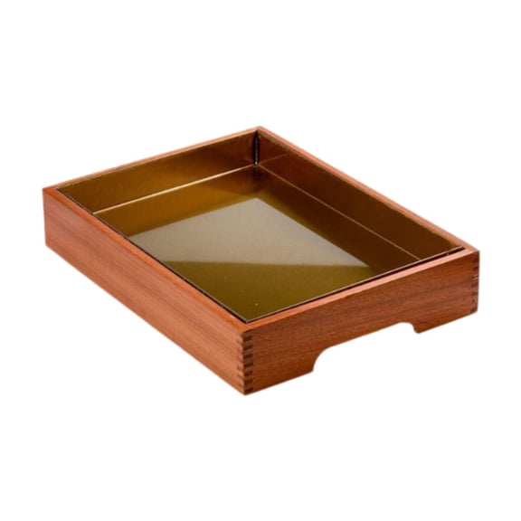 TISHITA Dry Ice Tray Cold Food Display Platter Wood Seafood Dish Food Serving Plate Sashimi Plate for Entertaining Baby Shower Buffet 37cmx27cm