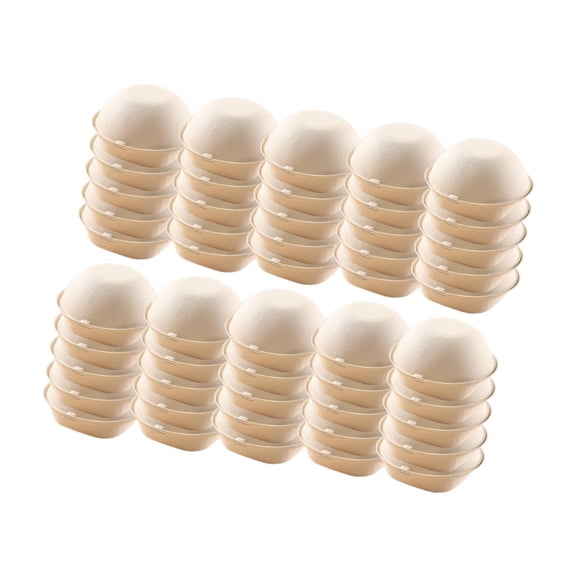 TISHITA Eco Friendly Pulp Food Container Dessert Box Leak Resistant Rectangle for Bakery 50 Piece