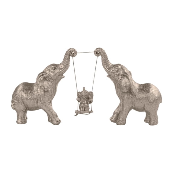 TISHITA Elephant Statue Desktop Decoration Ornament Artwork Resin Figurine Animal Sculpture for Office Home Bedroom Shelf Living Room B