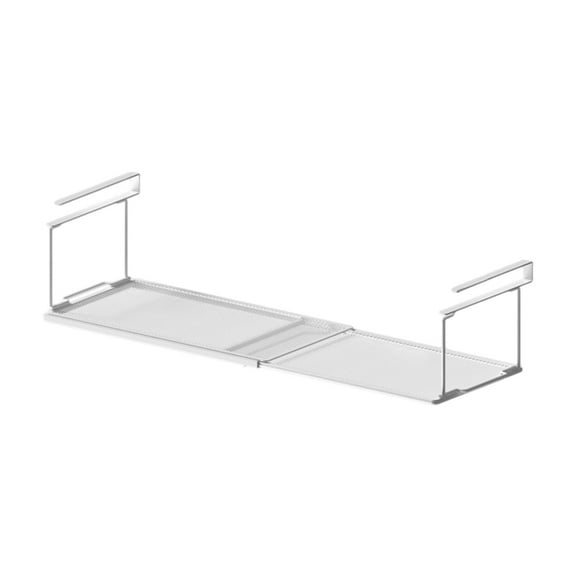 TISHITA Extendable under Cabinet Organizer Shelf Organizing under Cabinet Storage Shelf Undershelf Storage Basket for Pantry Bathroom white