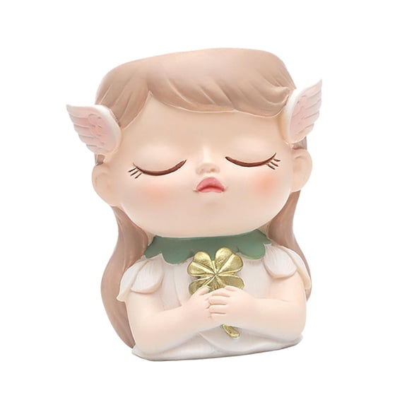 TISHITA Girl Head Planter Pot Decorative Vase Ornament Cute Face Flower Pot Flowerpot for Office, Indoor, Outdoor, Living Room, Gifts D