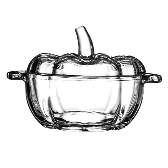 TISHITA Glass Candy Dish with Lid Bowl Sugar Storage Container Canister Decorative Cookie Jar for Home Decoration Coffee Table Buffet Clear