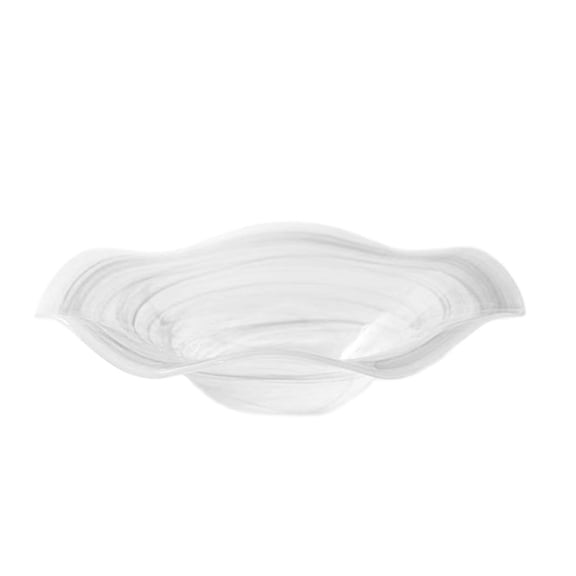 TISHITA Glass Fruit Serving Tray Creative Party Dessert Tray for Salad Cookies Snack White