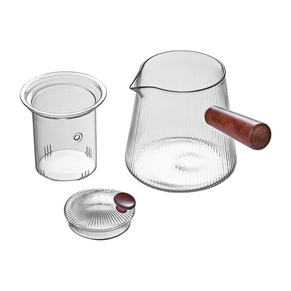 TISHITA Glass Teapot with Infuser Stovetop Safe Tea Pot with Lid,Simple Blooming and Loose Leaf Tea Maker,Tea Brewer for Camping Home 500ml