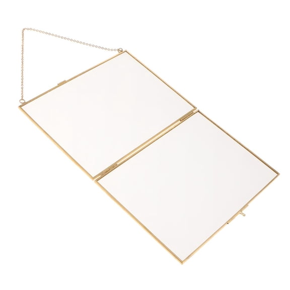 TISHITA Hanging Picture Frame, Glass, Double-sided Frame, Metal Sample Frame for Natural Collectibles, for Showroom, Home, Creative Workshop , A 22x16cm