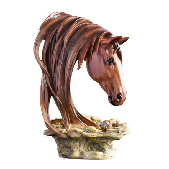 TISHITA Horse Head Statue Desktop Animal Bust Sculpture for Office Bookshelf Centerpiece Decoration Birthday Gift Colorful
