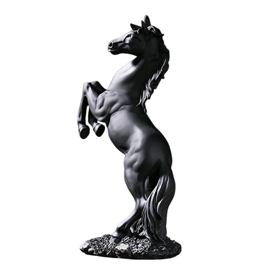 TISHITA Horse Statue Horse Sculpture Tabletop Ornament, Furnishing Animal Collectible Statue Horse Figurine for Bookshelf Living Room Black