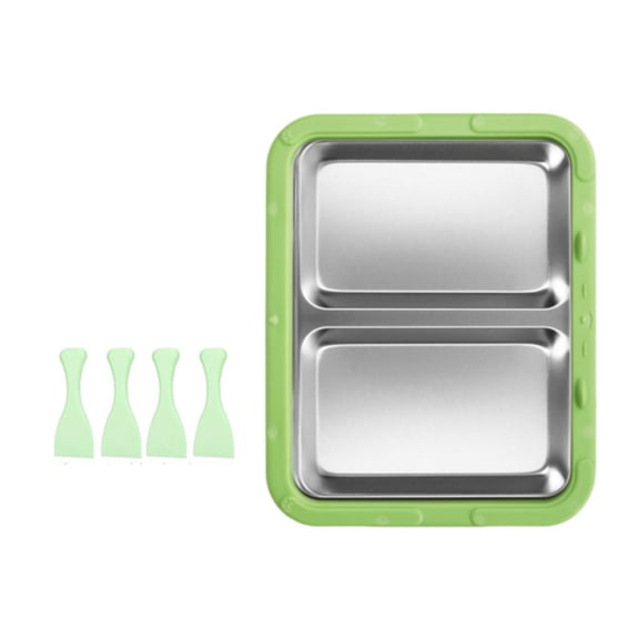 TISHITA Ice Cream Maker Ice Cream Pan Easy to Clean Household Fun Parent Child Activities Portable Versatile Frozen Yogurt Rolls Tray Green No Lid