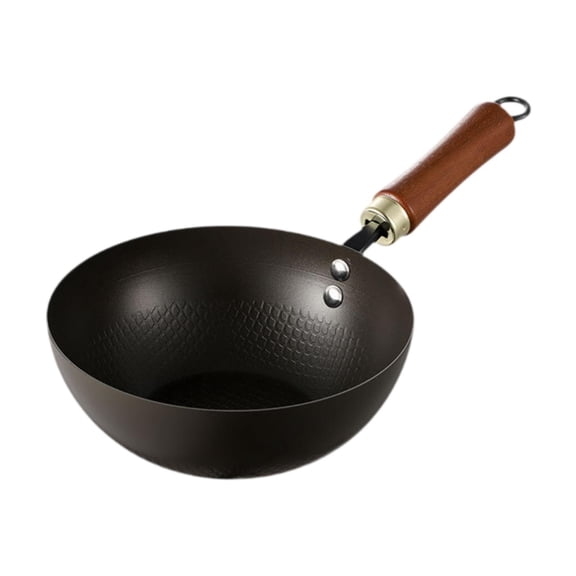 TISHITA Iron Fry Pan Multipurpose Induction Cooker Cookware Chinese Wok Frying Pan for Hotel Camping Kitchen Restaurant Home 26CM