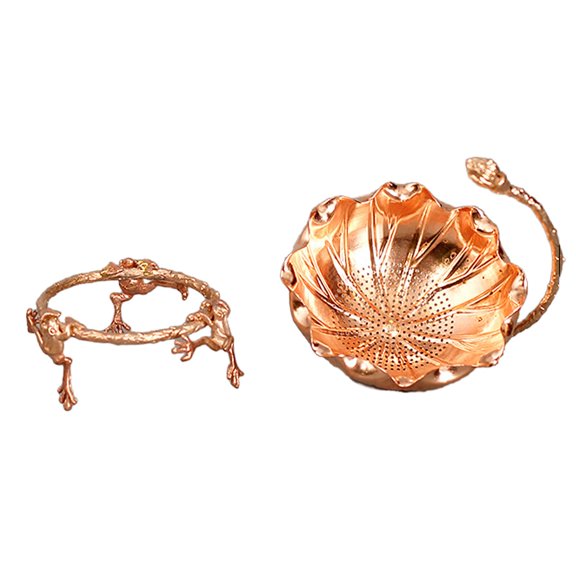 TISHITA Kung Fu Tea Filter Tea Drain Kitchen Accessories Teaware Tea Funnel Tea Infuser Filter Tea Filter Set for Milk Tea Shop Bowls Strainer with Holder