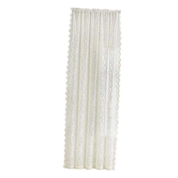 TISHITA Lace Curtain Voile Rod Curtain Rustic Draperies Rod Pocket Floral Patterned for Farmhouse Office Dining Room Villa Decorative white 150x200cm