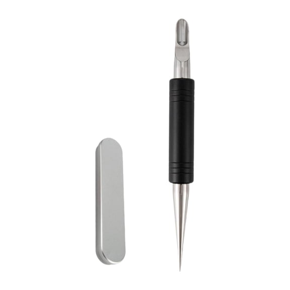TISHITA Latte Art Pen Professional Stainless Steel Coffee Drawing Pin Double Ended Design Cappuccino Carving Tool Aluminum Case suitable for kitchen bar home Silver Black