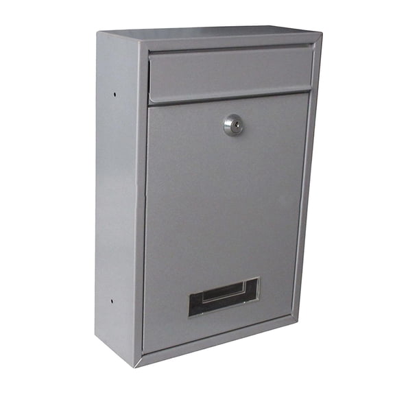 TISHITA Mailbox Wall Mount Post Mail Lockable Mail Key Front Door Decorative Letterbox Suggestion Box Newspaper Magazines Letters Receive Case , Silver