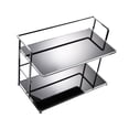 thumbnail image 1 of TISHITA Makeup Storage Shelf Bathroom Counter Organizer Double Layer Desktop Storage Rack Organizer for Living Room Countertop Makeup Black, 1 of 8