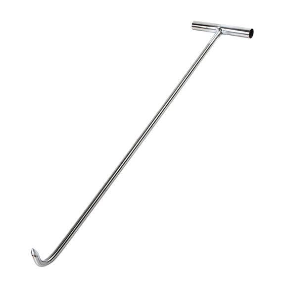 TISHITA Manhole Hook Tool Door Lifting Pull Springs Steel Rolling Doors Lifting Trampoline Door Wheel Puller Drain Cover T Shape Hook , 68cm Sharp