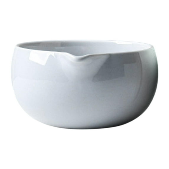 TISHITA Matcha Bowl Ceramic Accessories with Pouring Spout ing Bowl Tea Bowl for Home Office Tea Room Gift for Matcha Lover Bright Gray