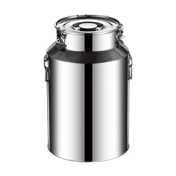 TISHITA Milk Can Loose Tea Tin Sealed Stainless Steel Multipurpose Coffee Jar Airtight Canister for Commercial Snacks Nuts 9L