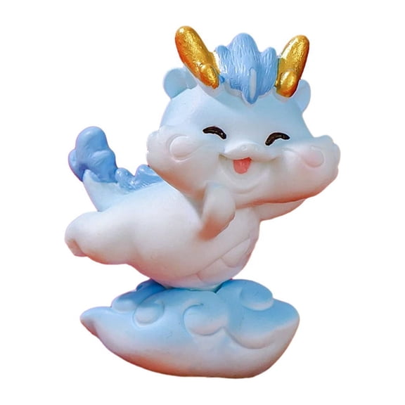 TISHITA Mini Dragon Figurine Car Dashboard Decoration Collectible Cute Miniature Figurine Tabletop Ornament for Cabinet Souvenir Gift L