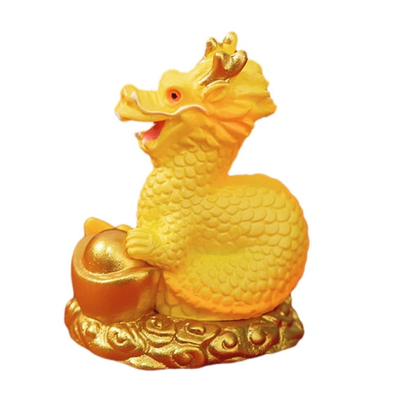 TISHITA Mini Dragon Statue Miniature Figurine Chinese New Year Decor Office Car Dashboard Decor Party Desktop Animal Figure Sculpture 4.1cmx3.3cm