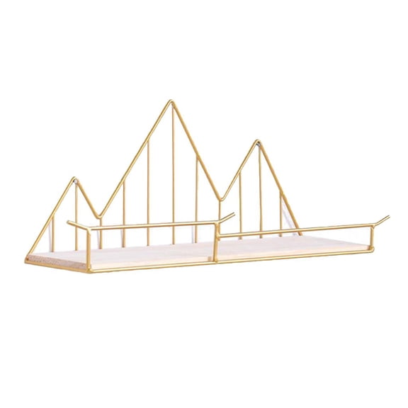 TISHITA Mounted Rack Mount Shelf Display Storage for Home Decor - Golden, 36x15x10.5cm