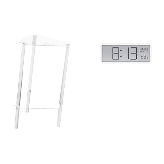 TISHITA Nightstand Clear Acrylic Side Table Digital Wall Clock Desktop Clock Modern Appearance Practical Application Suitable for Bedroom Living Room Office