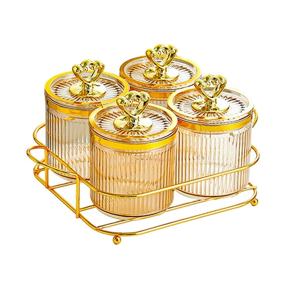 TISHITA Nuts Candies Container Nordic Dried Fruit Dish Easily to Refill Food Storage Jar Nut and Candy Serving Tray for Kitchen Wedding 4 bowl amber