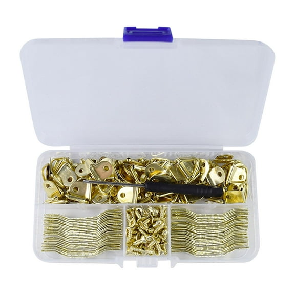 TISHITA Picture Hanging , Picture Hanger Hooks, Tool, Picture Hooks, Sawtooth Hanger with Screws for , Digital Painting, Drywall Golden