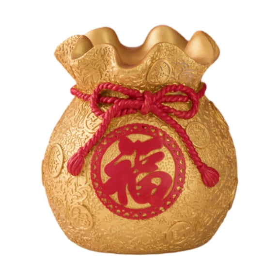 TISHITA Piggy Money Bank Saving Box Sculpture Collectible Figurine Resin Statue Storage with Chinese Style Symbol of Prosperity Suitable for Ho Gold Height 15cm