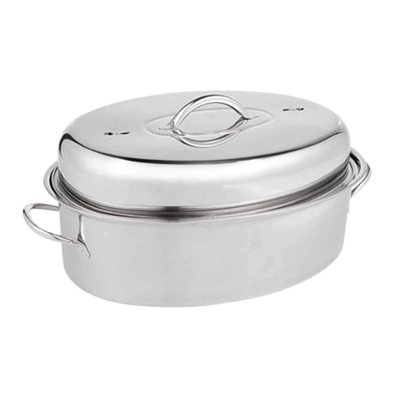 TISHITA Poacher Baking Tray 16in Cookware Pot Comfortable Handle Food Steamer Roasting Pot Cornbread Vegetables B