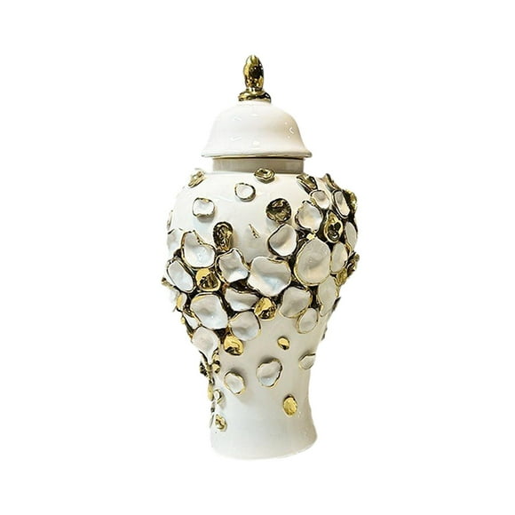 TISHITA Porcelain Ginger Jar with Lid Temple Jar Ceramic Vase Modern Table Decoration Table Decoration for Living Room Home Decoration