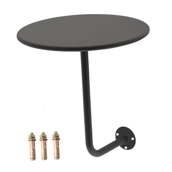 TISHITA Pub Dining Table Round Table Simple Convenient Compact Small Side Desk Wall Coffee Desk for Living Room Office Bedroom Black