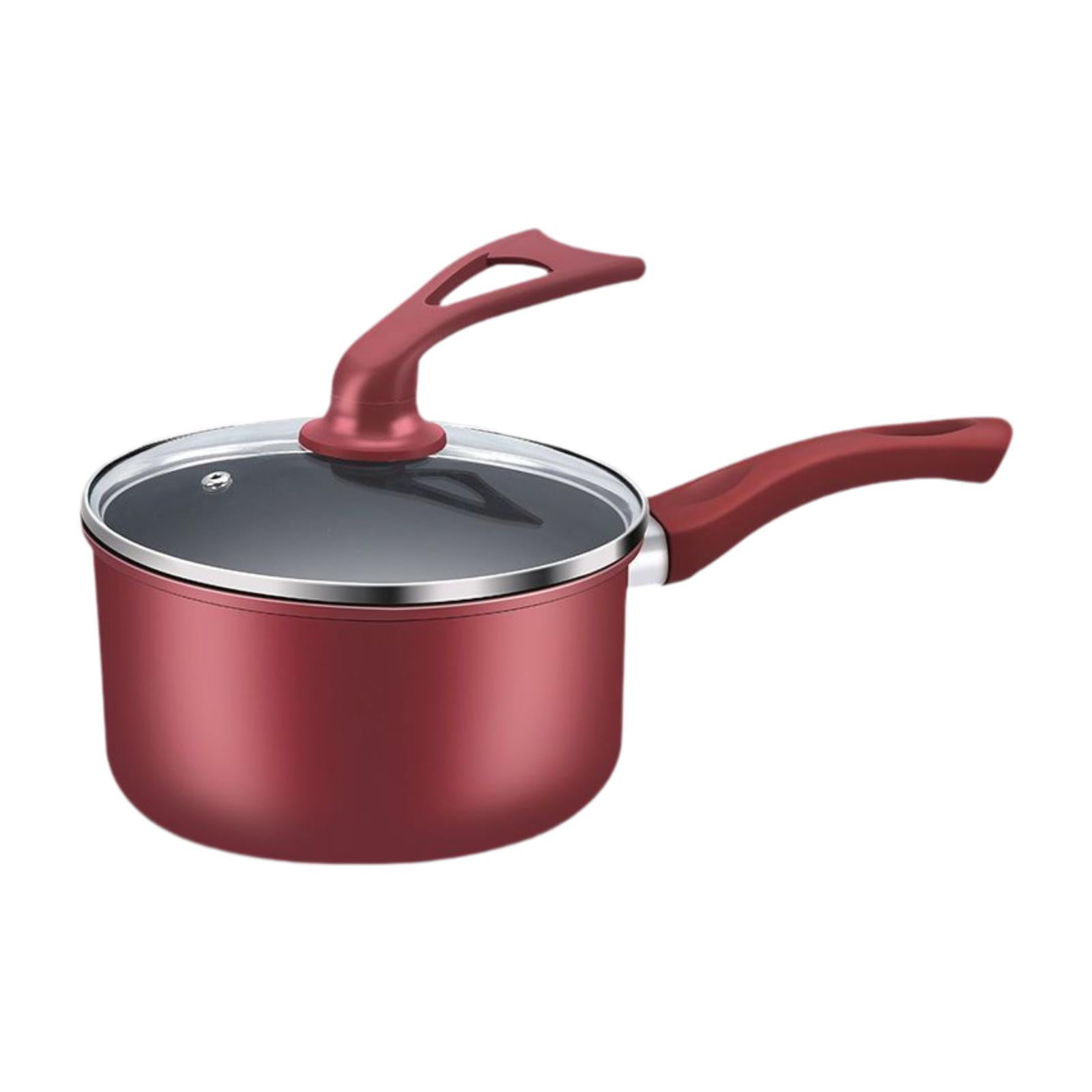 TISHITA Ramen Pot Small Wok Kitchenware 16cm with Long Handle Cover