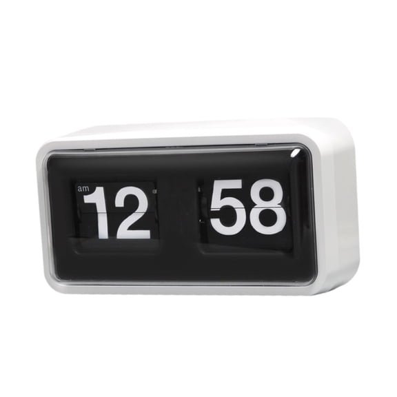 TISHITA Retro Auto Flip Clock Flip Desk Clock Shelf Office Table Clock Digital Flip Down Clock for Bedroom Living Room Adults Bedside White