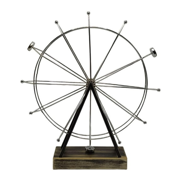 TISHITA Rotating Wheel Ornament Modern Decorative Table Centerpiece Small Figurine Metal Sculpture for Living Room Hallway Decoration