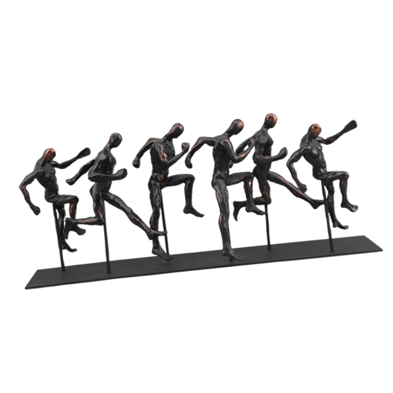 TISHITA Running Figures Sculpture Track and Field Figures Anniversary Gift Portable Realistic Art Sports Statues for Bookshelf Office Bronze A