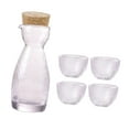 thumbnail image 1 of TISHITA Sake Pot Set Japanese Sake Set Unique Decorative Multifunctional Clear Traditional Glass Sake Bottle Set 1 Sake Bottle 4 Cups B, 1 of 8