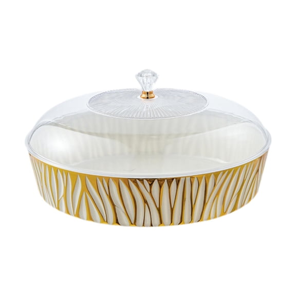 TISHITA Serving Tray with Lid Pastry Display Platter Cake Plate Fruit Storage PET Material Organizer Stable Suitable for Living Room Home Decoration J 30.5cmx30.5cmx15.5cm