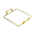 thumbnail image 1 of TISHITA Serving Tray Tea Fruit Storage Tray with Handles Platter Easy to Clean Plate Coffee Table Decor Tray for Kitchen Coffee Table Clear, 1 of 8