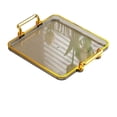 thumbnail image 1 of TISHITA Serving Tray Tea Fruit Storage Tray with Handles Platter Easy to Clean Plate Coffee Table Decor Tray for Kitchen Coffee Table Grey, 1 of 8