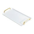 thumbnail image 1 of TISHITA Serving Tray with Handle Storage Organizer Coffee Table Tea Tray Vanity Tray white large, 1 of 8