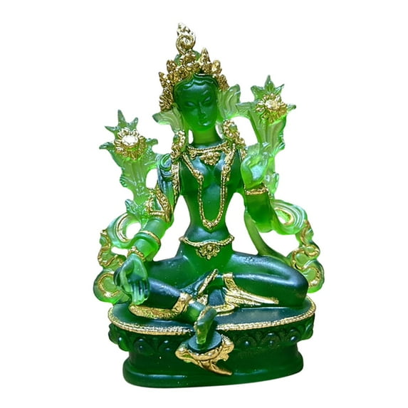 TISHITA Sitting Buddha Statue Feng Shui Ornament Home Decoration Handcraft Outdoor Accessories Bathroom Buddha Figure Resin Sculpture , Green