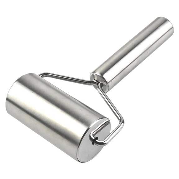 TISHITA Smooth Stainless Steel Rolling Pin Pastry Baker Roller Metal Kitchen Utensils Great for Baking , , Pie, Pastries, - 4.5 inch Roller