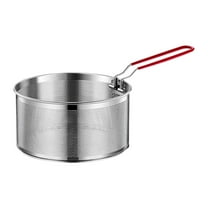 TISHITA Stainless Steel Deep Fryer Basket Kitchen Fry Basket Multifunction Deep Frying with Handle for French Fries Spaghetti Serving 20cm