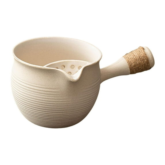 TISHITA Tea Kettle Chinese Ceramic Teapot with Tea Strainer with Anti Scald Handle Milk Jug Tea Pot for Kitchen Household Tea House Picnic Large White