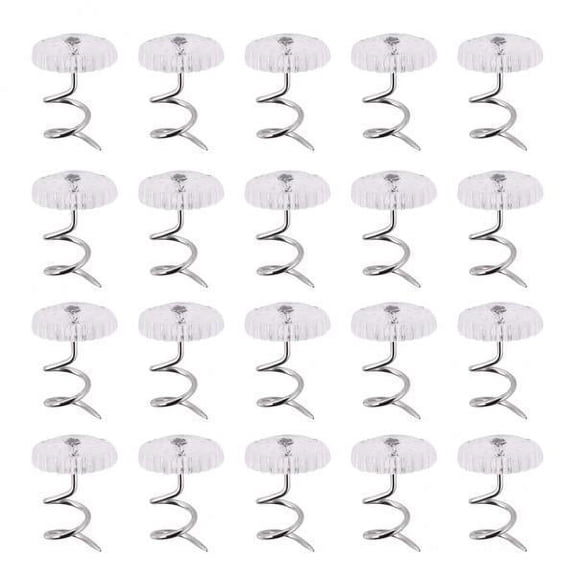 TISHITA Transparent Twist Pins with Clear Head, Screws for Upholstery, Size L, 15 Pieces , Round Shape S 20 Pack, 3 Pcs