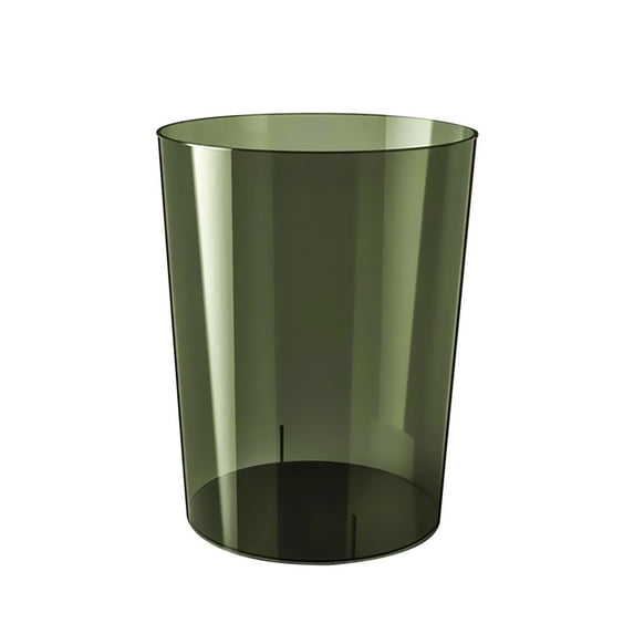 TISHITA Trash Can, Garbage Container, Transparent, Minimalist, Round, Wastepaper Basket, Trash Can for Office, Dressing Table, Home, Children's Room, Kitchen L Green