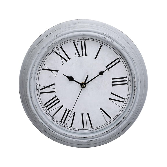 TISHITA Vintage Wall Clock Large Roman Numbers Quiet Decorative Non Ticking Silent 12 inch for Office Bathroom Bedroom Kitchen Decoration Gray