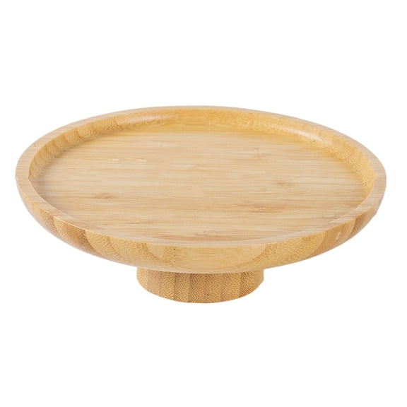 TISHITA Wooden Cake Stand Tea s Holder Bamboo Serving Tray Dessert Display Plate for Snack Muffins Anniversaries Centerpiece Light Yellow S