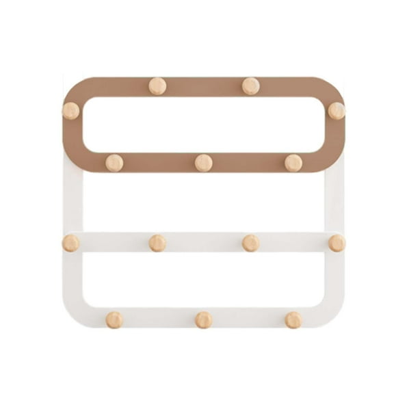 TISHITA Wooden Coat Hooks Towel Rack Space Saving Organizer Wood Hooks Coat Rack for Entryway Bathroom Countertop Living Room Kitchen brown wall mount