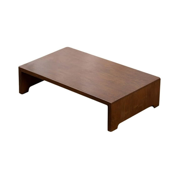 TISHITA Wooden Low Stool Versatile Portable Foot Rest Stool for Tatami Bathroom Desk Dark Brown